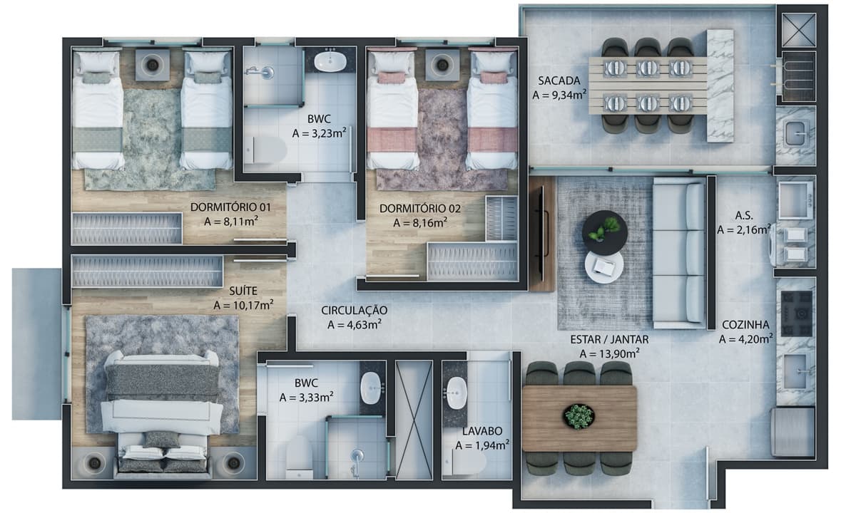 Planta 3 - Calefi Home Club